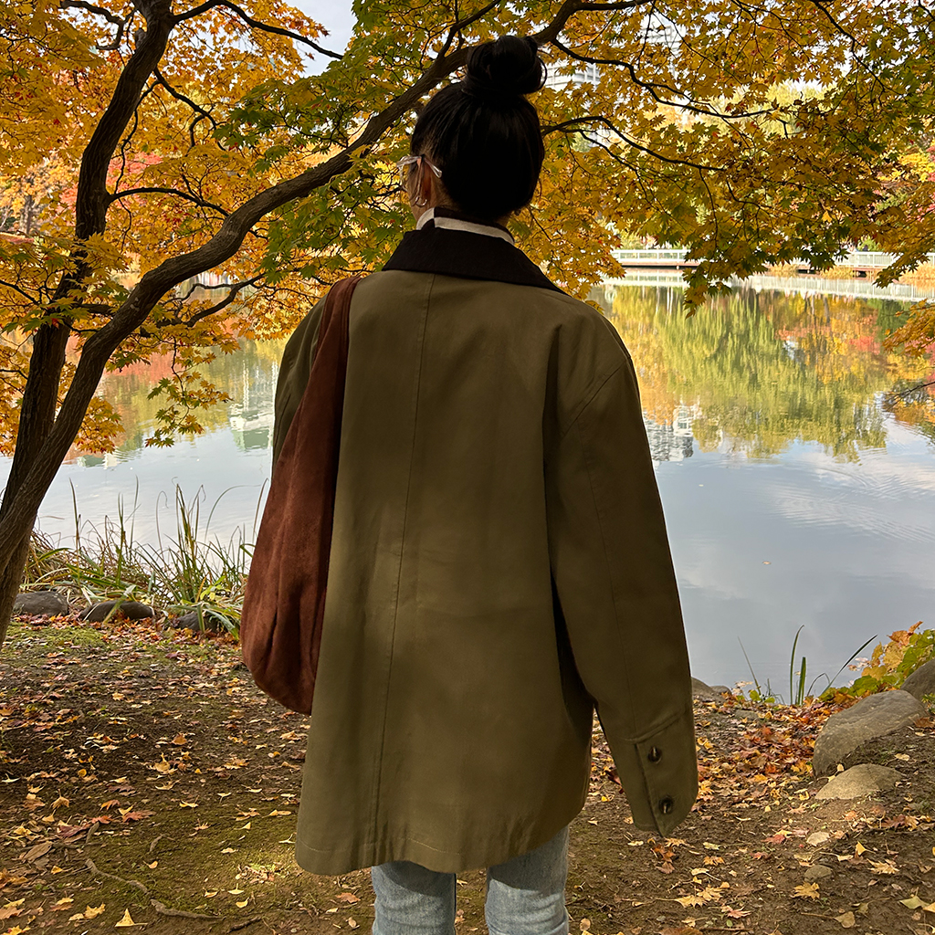 コーデュロイカラーバイカラーミディアムジャケット | ファッション