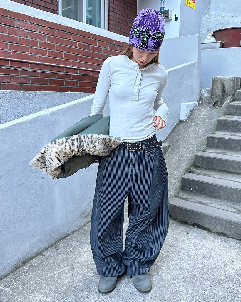 カットオフヘンリーネックスリムロングカットソー | ファッション通販