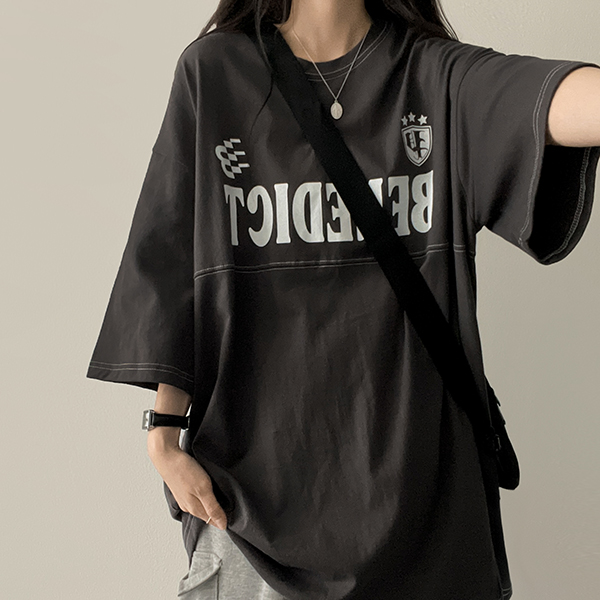 半袖Tシャツ ユニセックス パッチステッチデザイン 3色 ステッチオーバーサイズ半袖Tシャツ | ファッション通販サイト NUGU