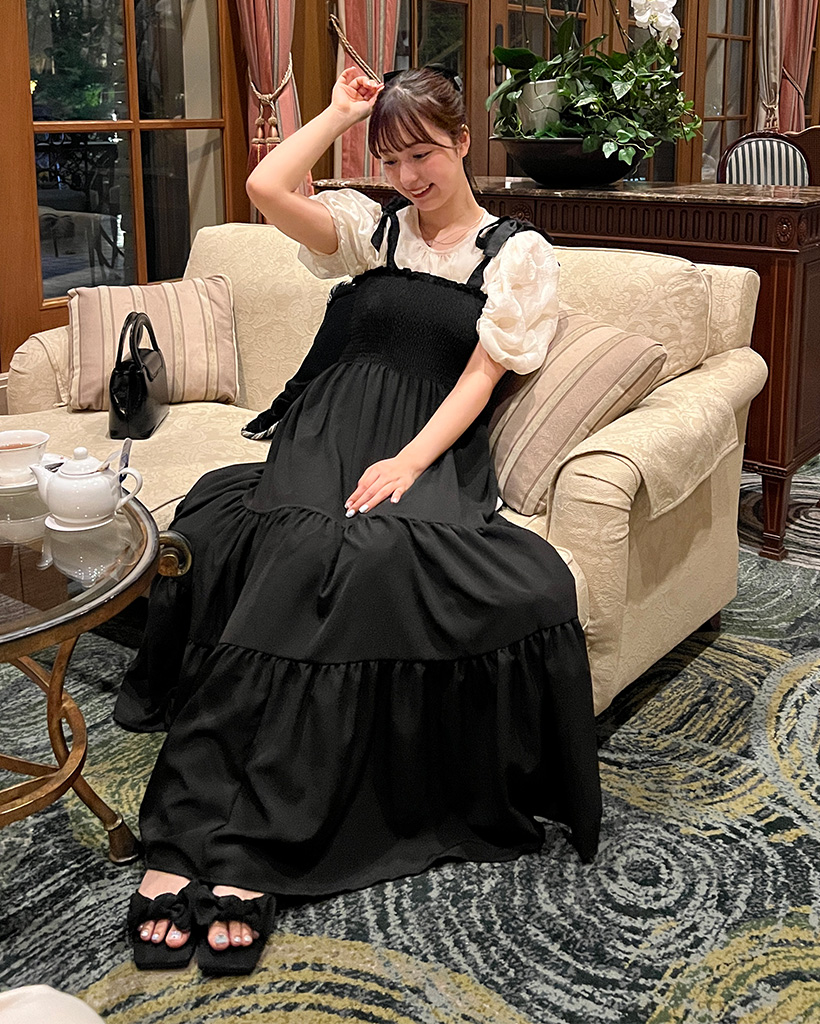 スモークティアードロングワンピース | ファッション通販サイト NUGU