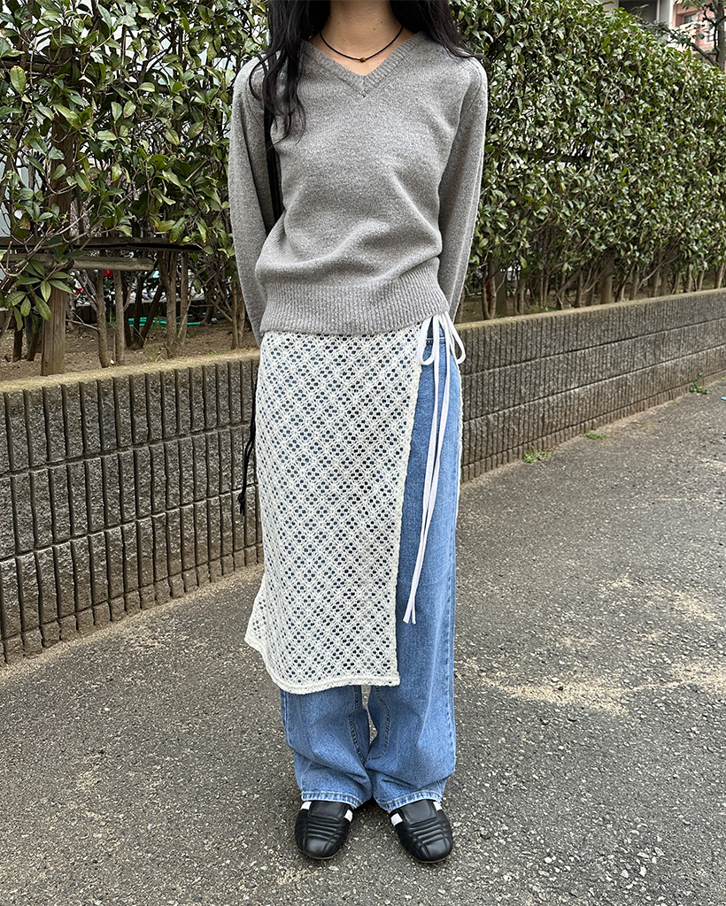 TAN◆ラップスカート/ウール/LambsWrappedHolder ウール調ラップスカート ベージュ無地 | ONLY ONLINE STORE