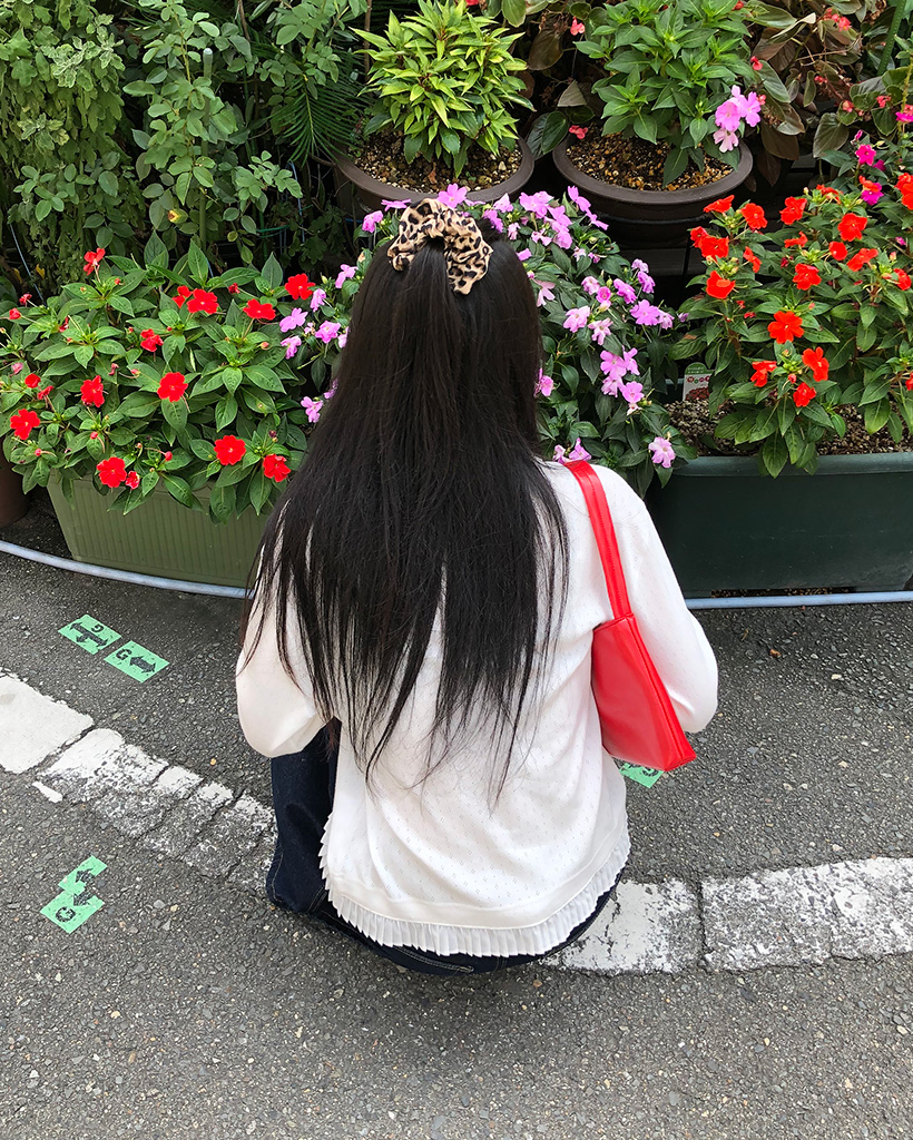 OHESHIO X sep19] round collar frill long t-shirt (white