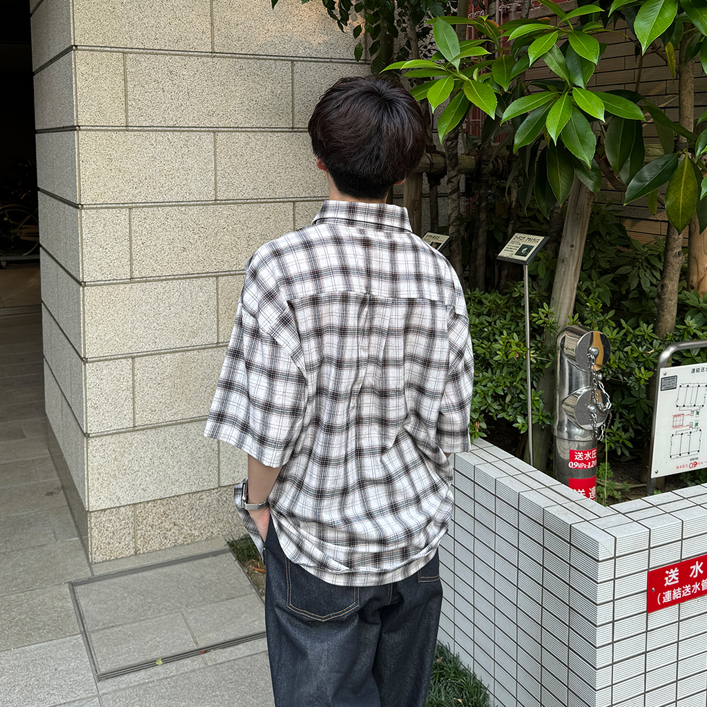PWA＞プルオーバー チェック シャツ