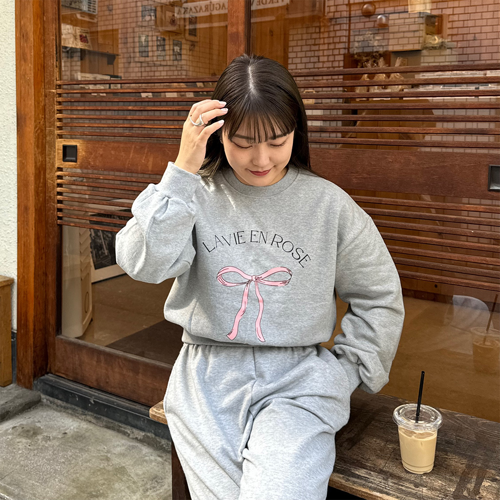 リボンプリントスウェット | ファッション通販サイト NUGU 