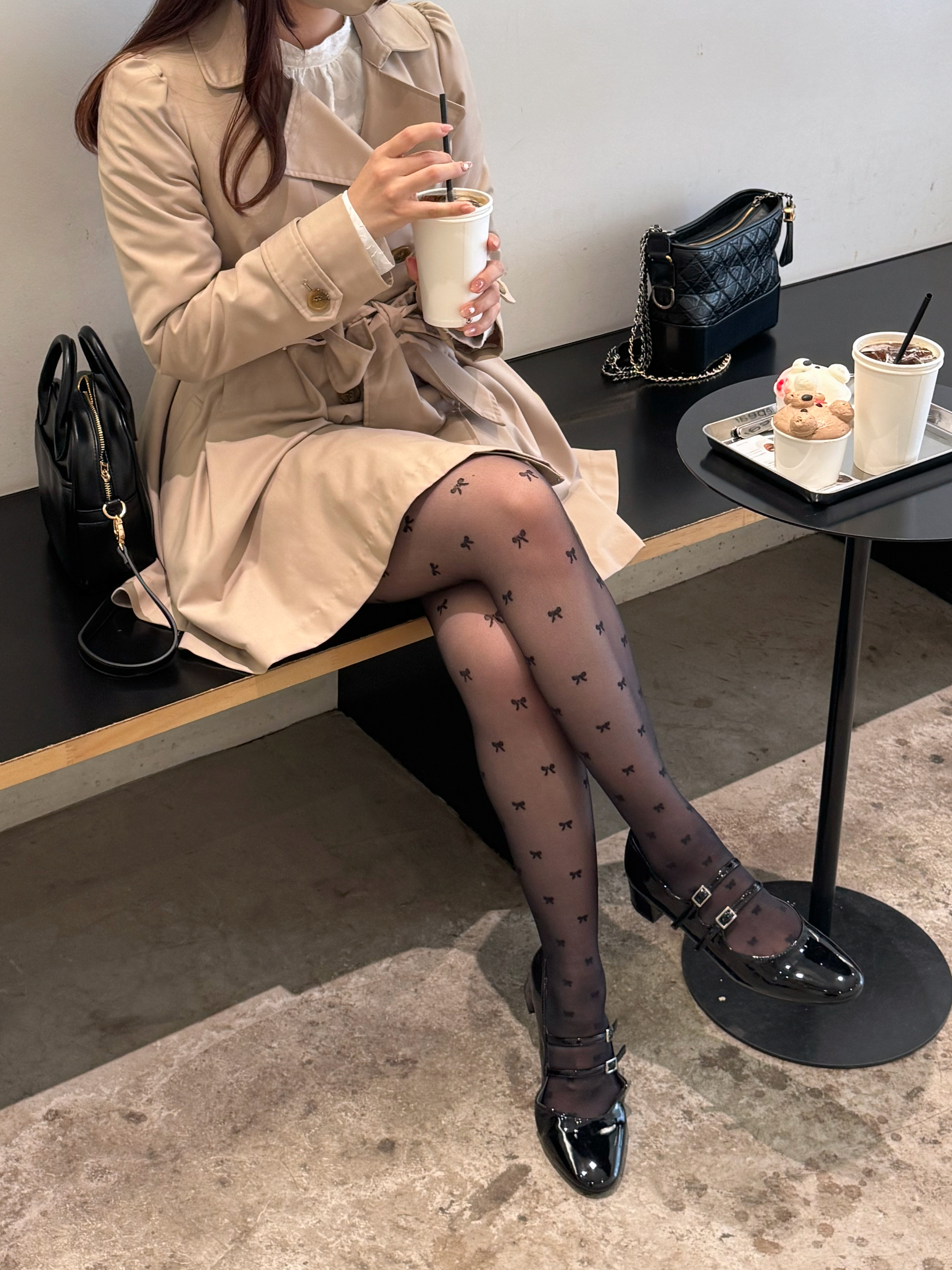 Nodress ベロア リボン タイツ パープル ブラック Amazon | M＆YFASHION リボンブラックストッキング