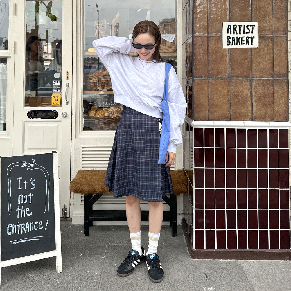 ダーリッチ マルチカラーチェックミディスカート チャコールグレー S ダーリッチ Darich マルチカラーチェックミディスカート