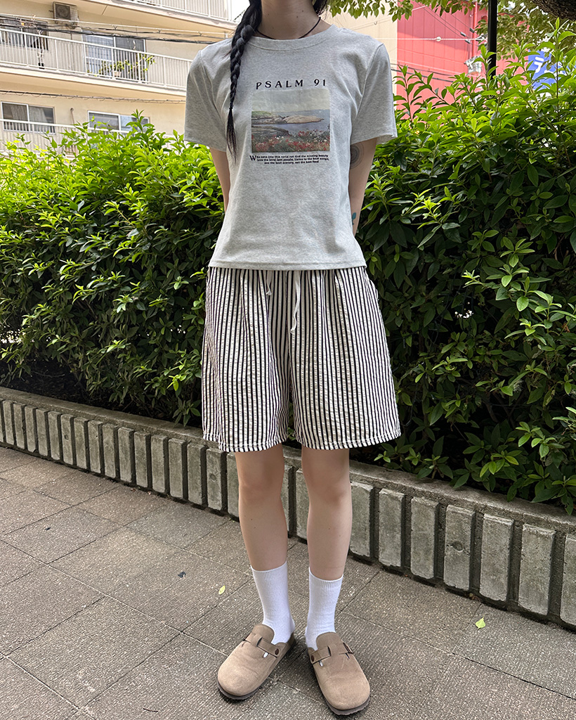 ストライプウエストゴムショートパンツ | ファッション通販