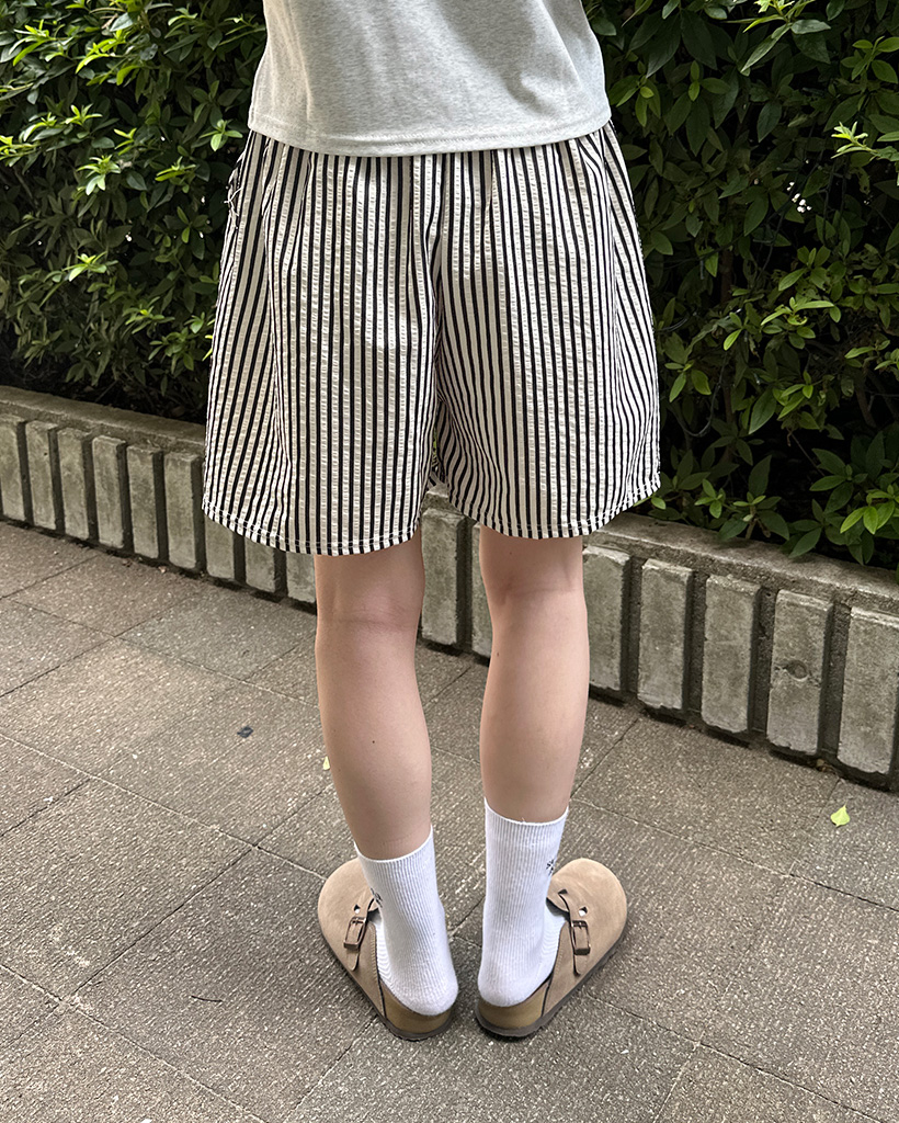 BRIEFING GOLF＊ストライププリーツショートパンツ ストレッチ ストライプ プリーツ ショートパンツ レディス