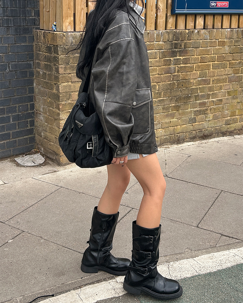 【極上】Vintage レザージャケット ブラック XL フラップポケット ビンテージウォッシュフラップポケットレザーブルゾン | ファッション