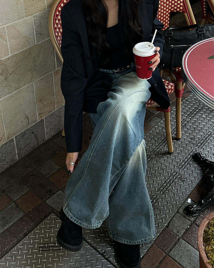 ORIGINAL) ダブルユニークシームワイドデニムパンツ | ファッション ORIGINAL) ダブルユニークシームワイドデニムパンツ | ファッション