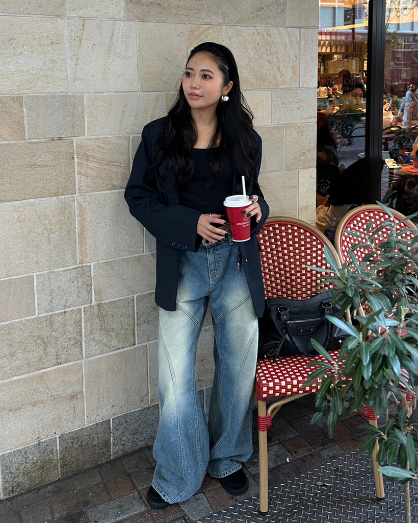 ORIGINAL) ダブルユニークシームワイドデニムパンツ | ファッション