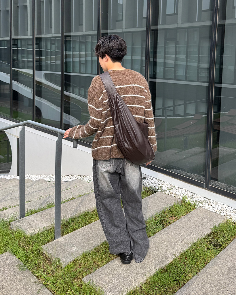 ユニセックス）ビックボーダーラウンドニット | ファッション