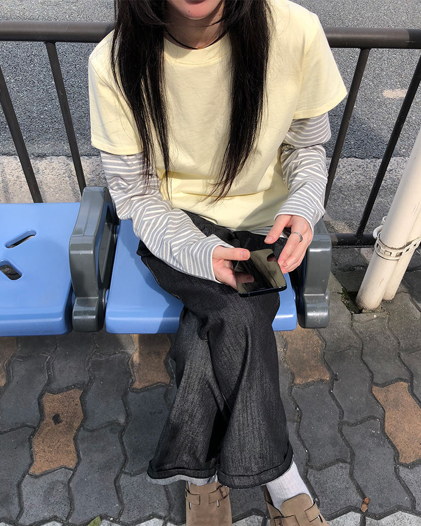 トップス OHESHIO layered stripe t-shirts OHESHIO layered stripe t-shirts トップス