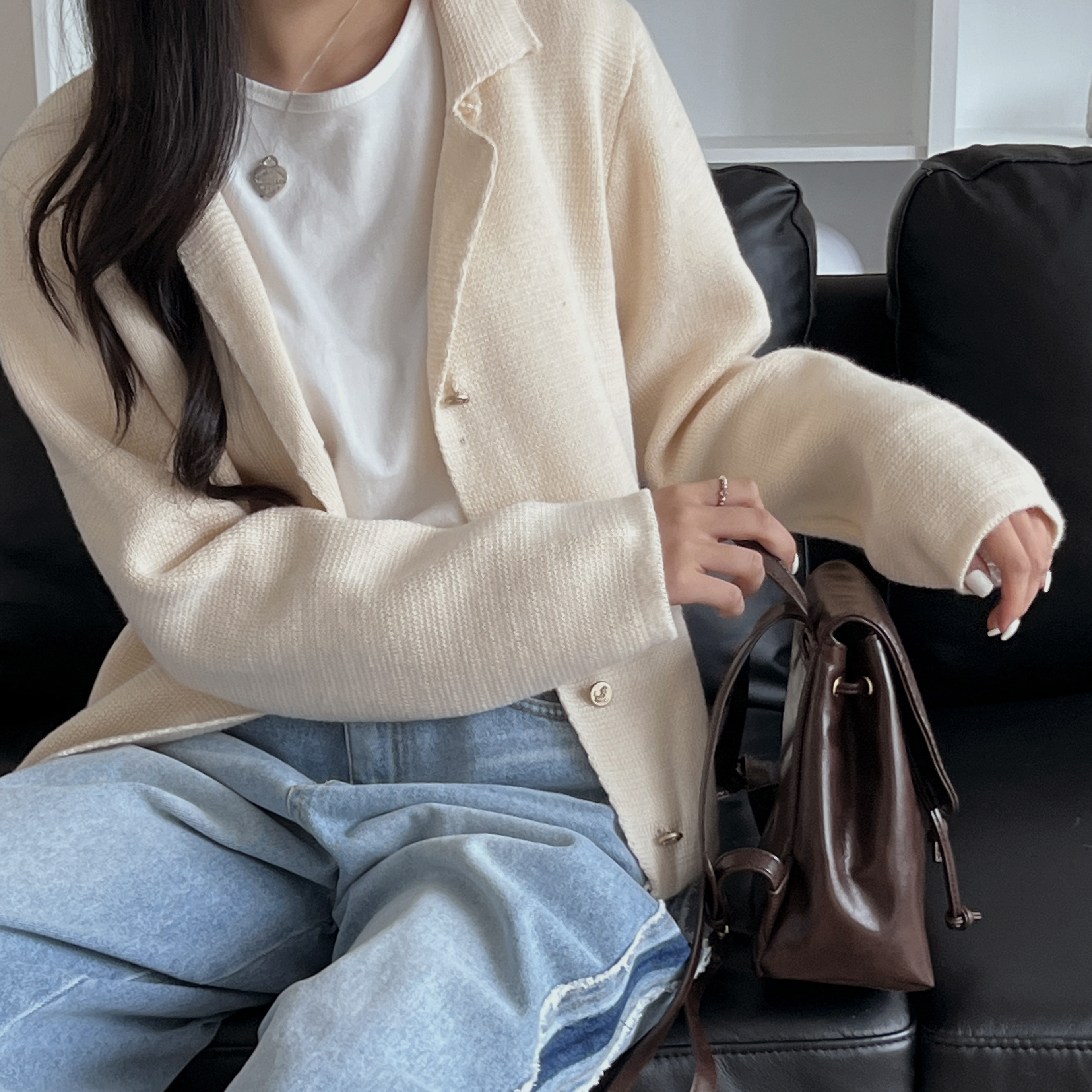 2color) カラーオーバーサイズカーディガン | ファッション通販