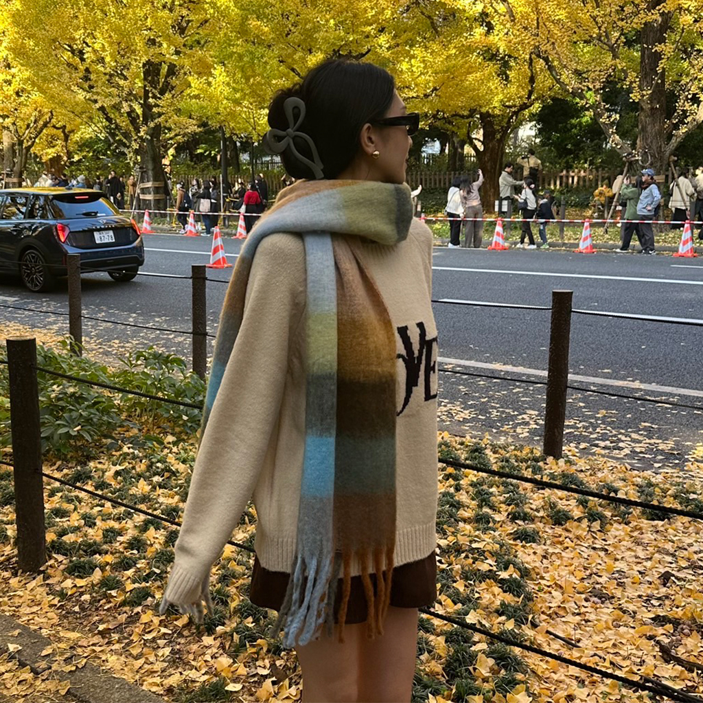 DRIES VAN NOTENチェックロングマフラー Dries Van Noten(ドリス ヴァン ノッテン) マフラー・ストール