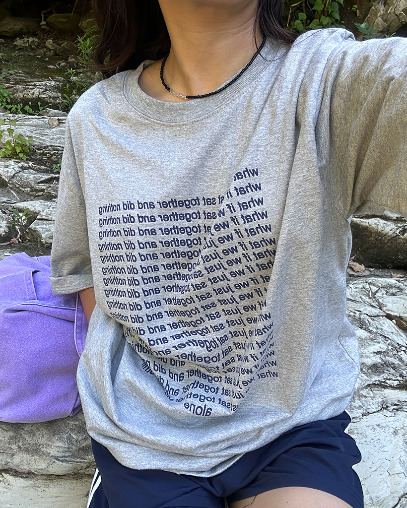 grown in the sun リネンシャツ ダストグレー　ユニセックス ユニセックス）スクエアレタリングハーフTシャツ