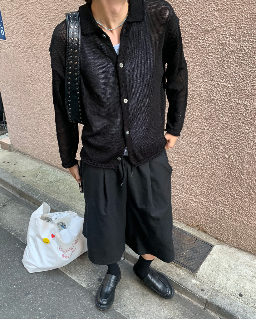 ユニセックス)タック入りコットンハーフパンツ | ファッション