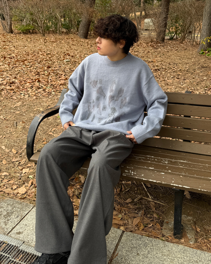 （ユニセックス）ユニークイラストラウンドネックセーター