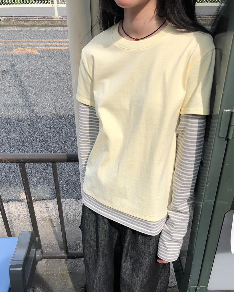 トップス OHESHIO layered stripe t-shirts トップス OHESHIO layered stripe t-shirts トップス OHESHIO