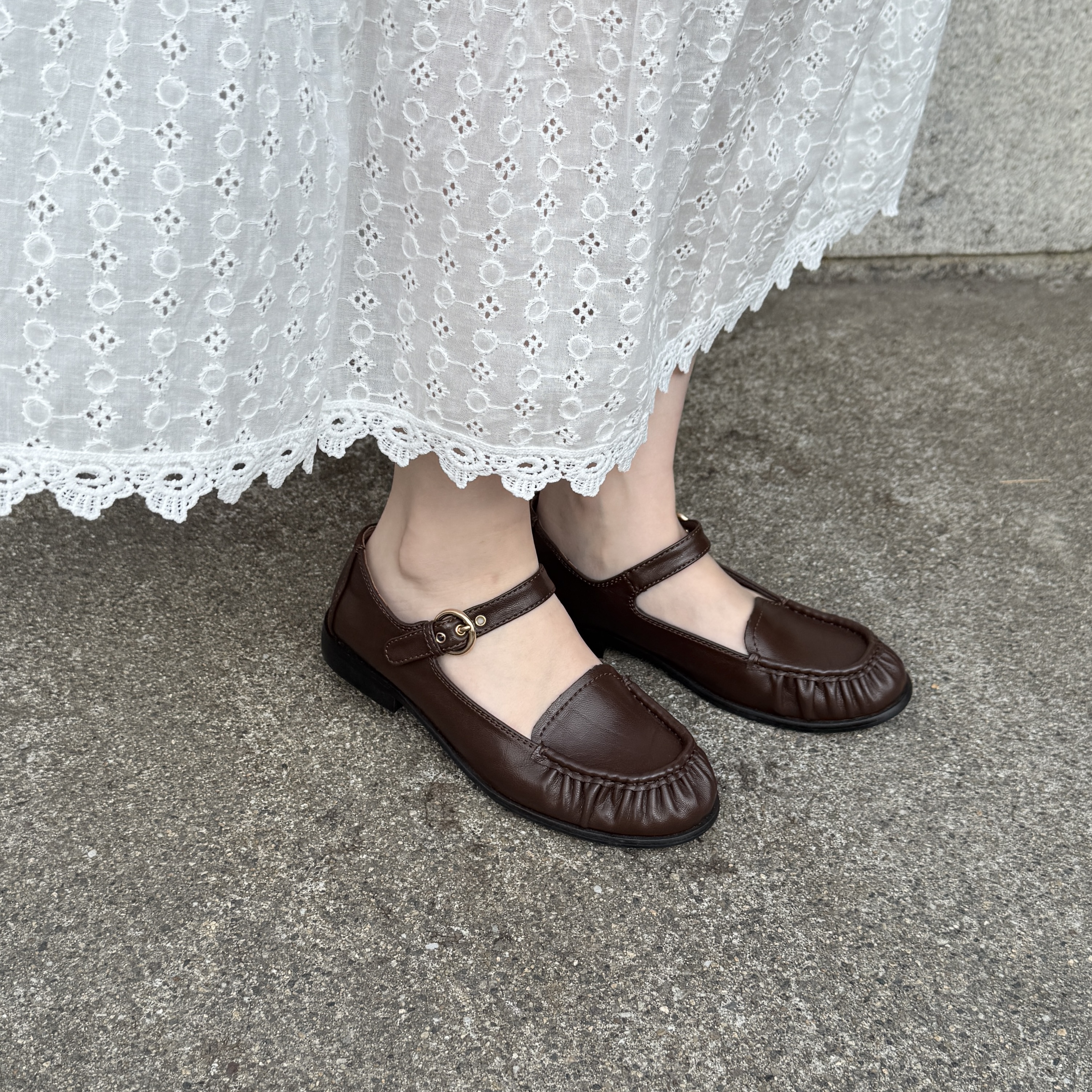 シャーリングストラップローファー