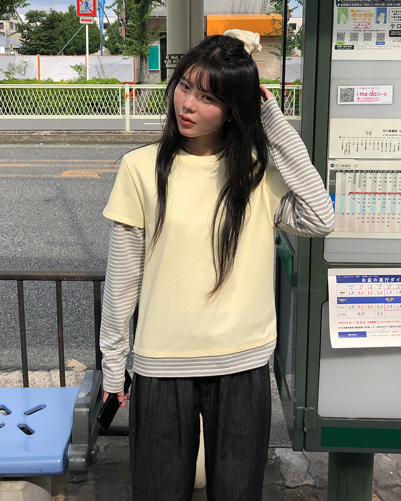 トップス OHESHIO layered stripe t-shirts トップス OHESHIO layered stripe t-shirts MUSINSA公式