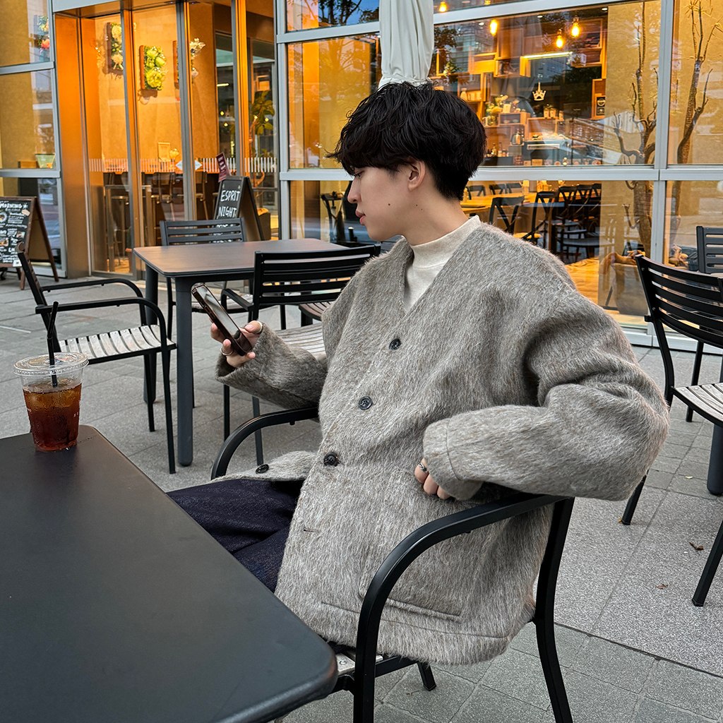 W70 wjk 2-ply hook cardigan カーディガン XL wjk - 【予約品】 2-ply hook cardigan / ミドルカーディガン