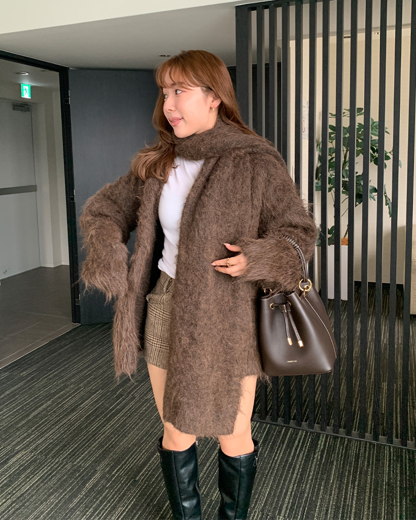 ビックマフラーセットカーディガン