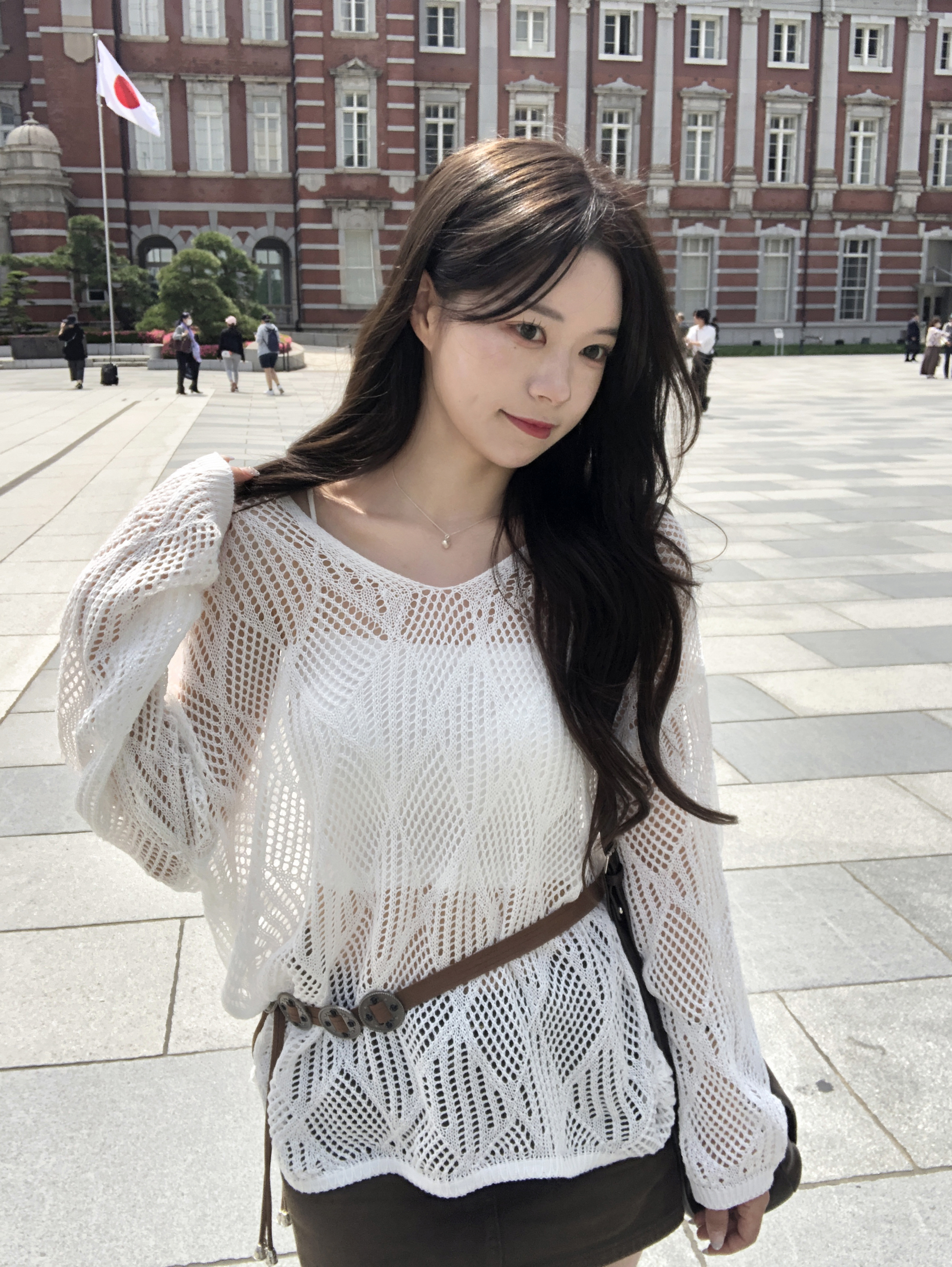 [3pcs]ウエスタンニットノースリーブベルトセット