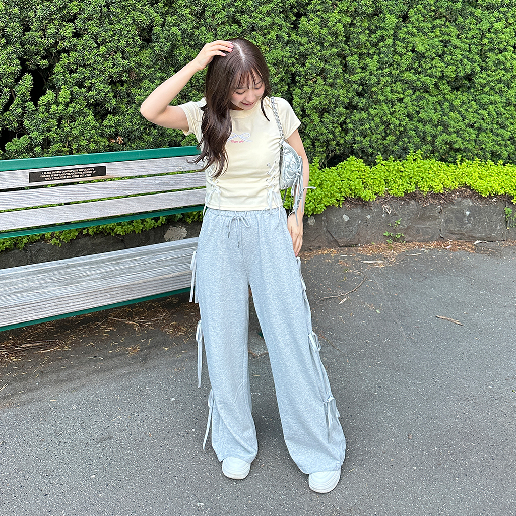 サイドリボンスウェットパンツ | ファッション通販サイト NUGU