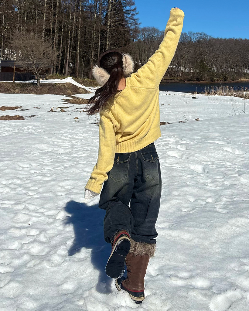 バックフラップポケットヒゲウォッシュジーンズ