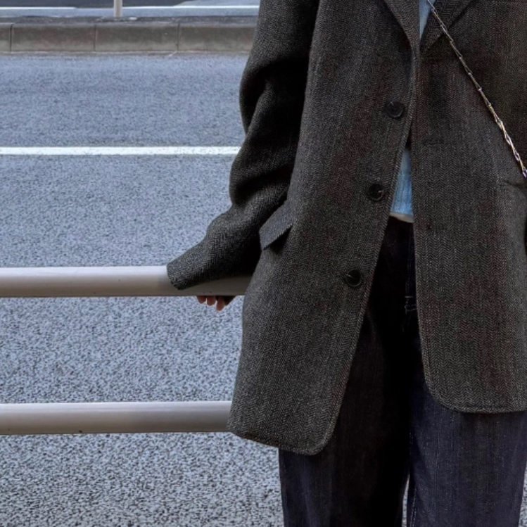 ユニセックス）ヘリンボーンシングルブレザー | ファッション通販