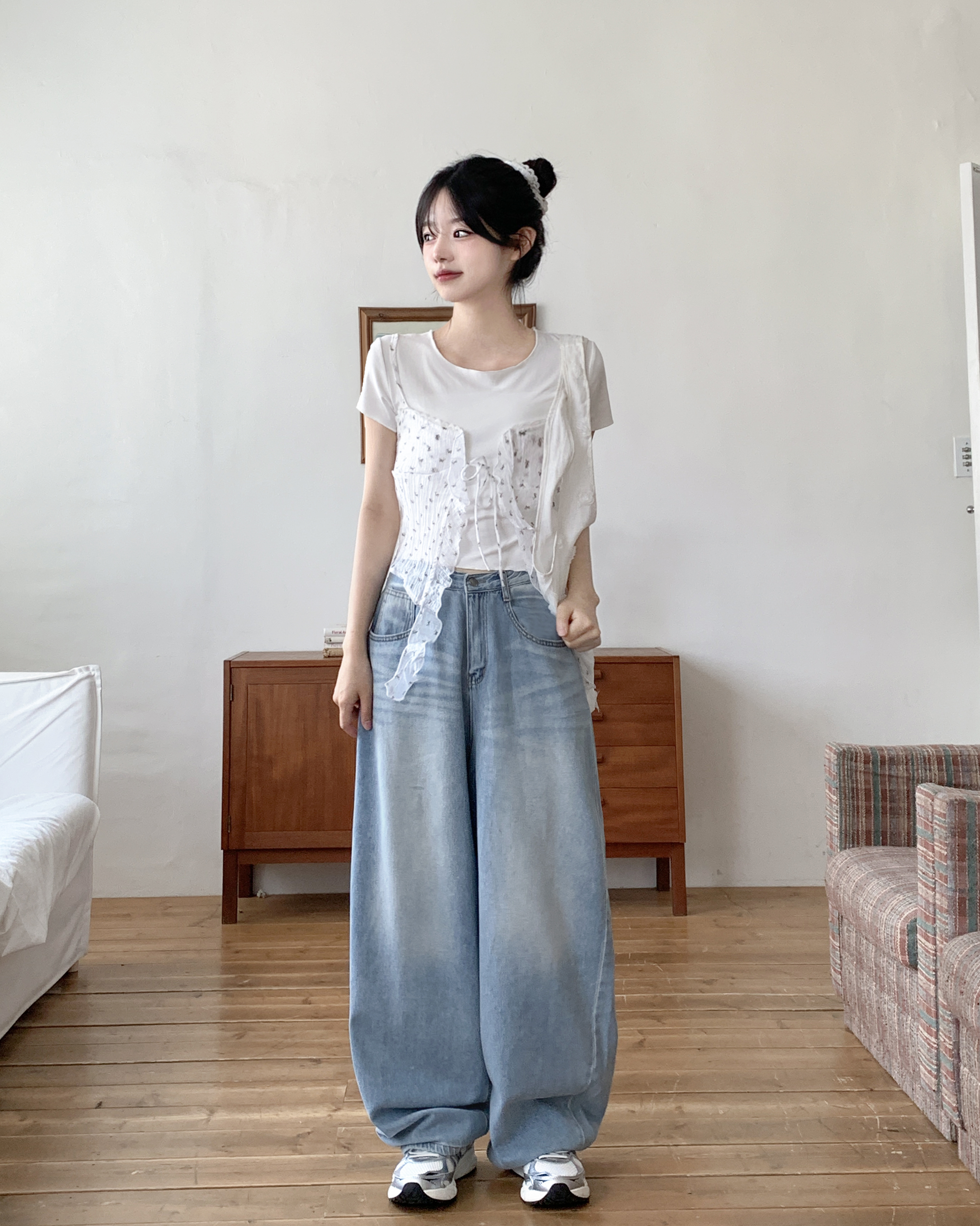 ウォッシュデニムワイドパンツ | ファッション通販サイト NUGU