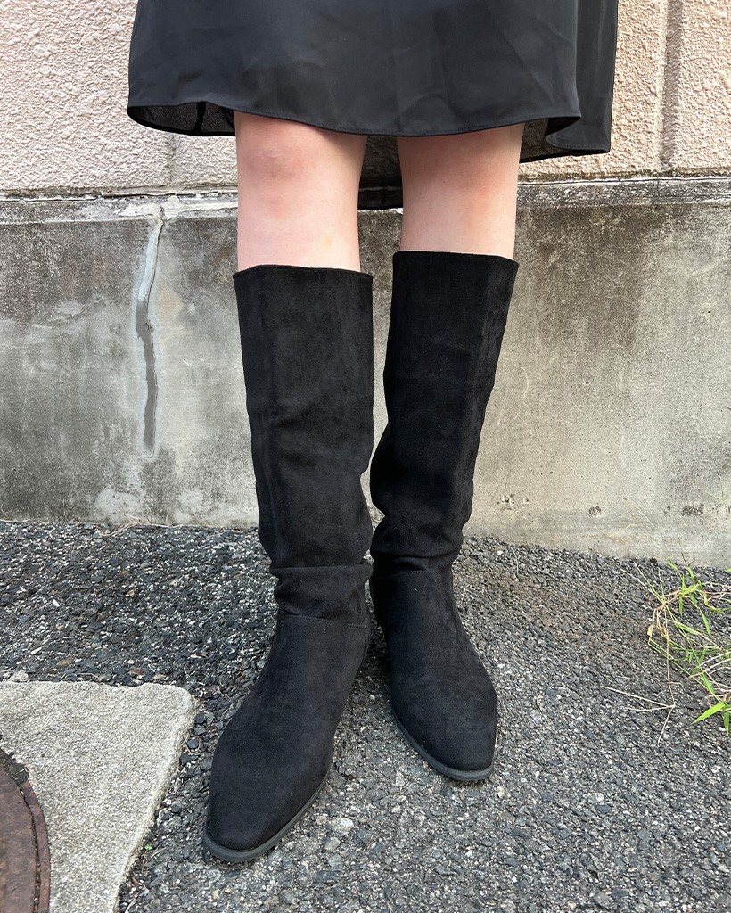 スエードシャーリングロングブーツ