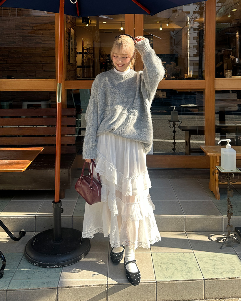 レースカンカンロングスカート