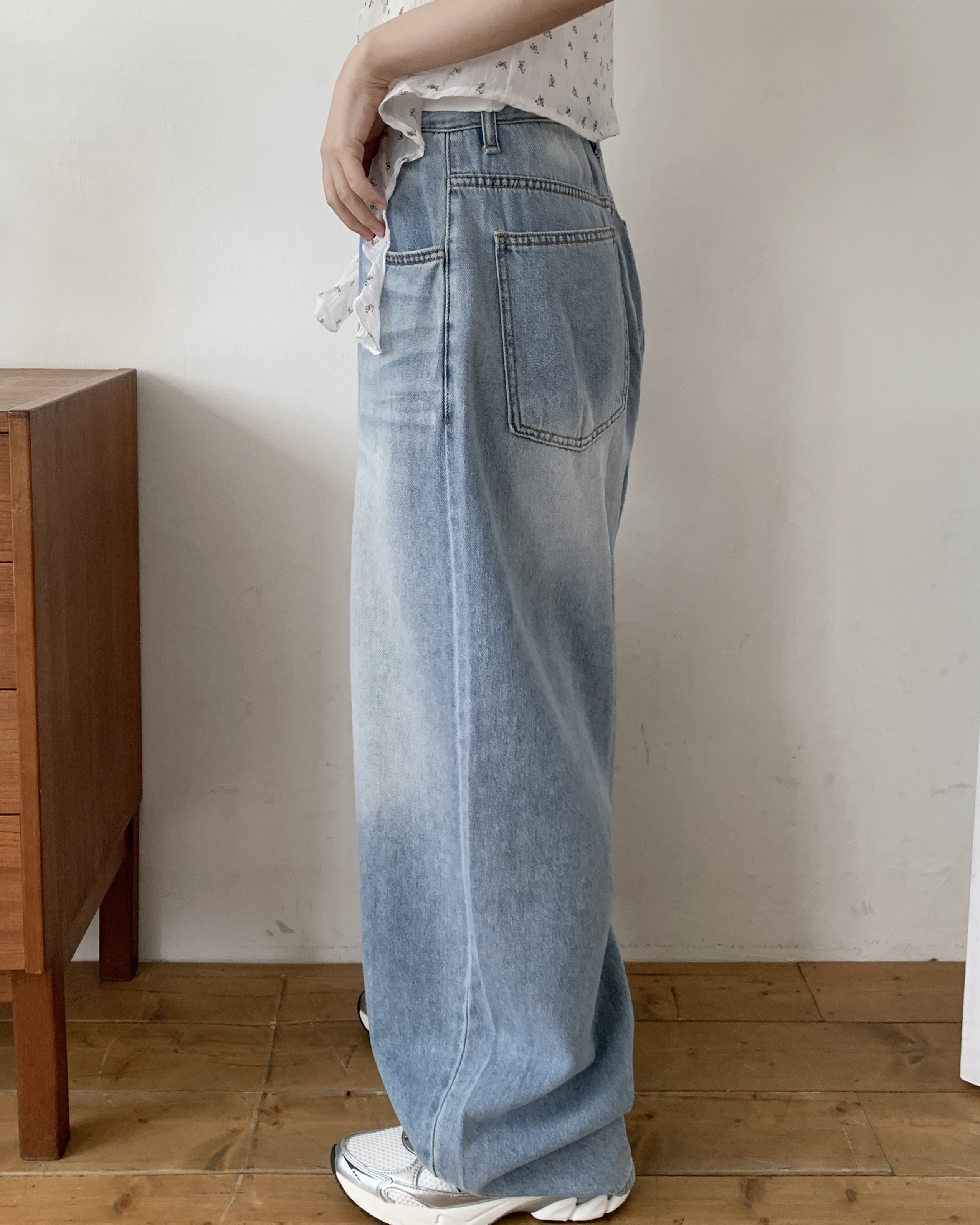 ウォッシュデニムワイドパンツ | ファッション通販サイト NUGU
