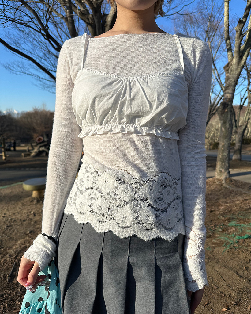 ギャザーフリルキャミブラビスチェ