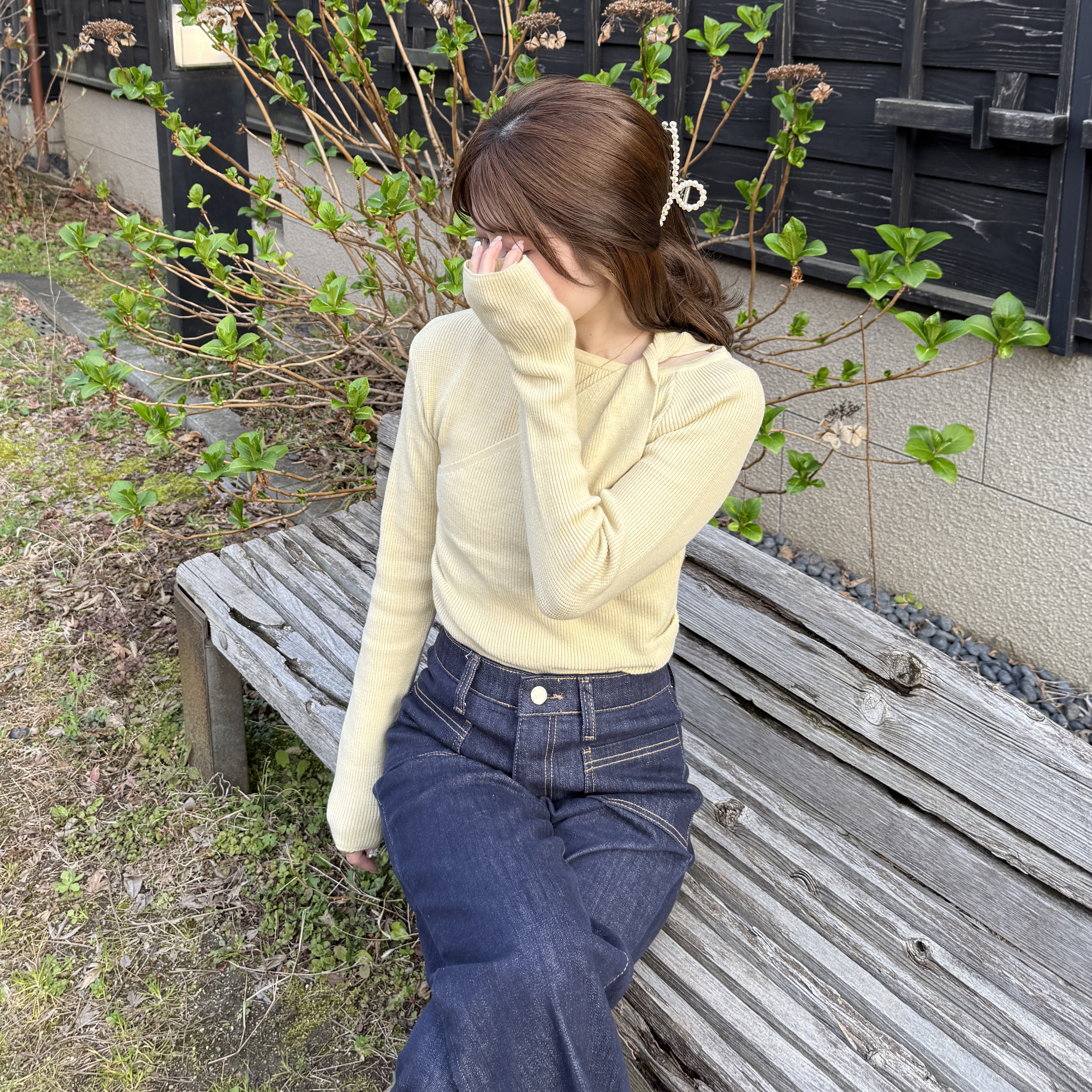 ツイストレイヤードディテールニット