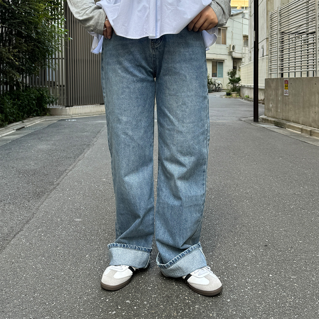 なべきち0228 ストレートウォッシュデニムパンツ | ファッション通販サイト NUGU