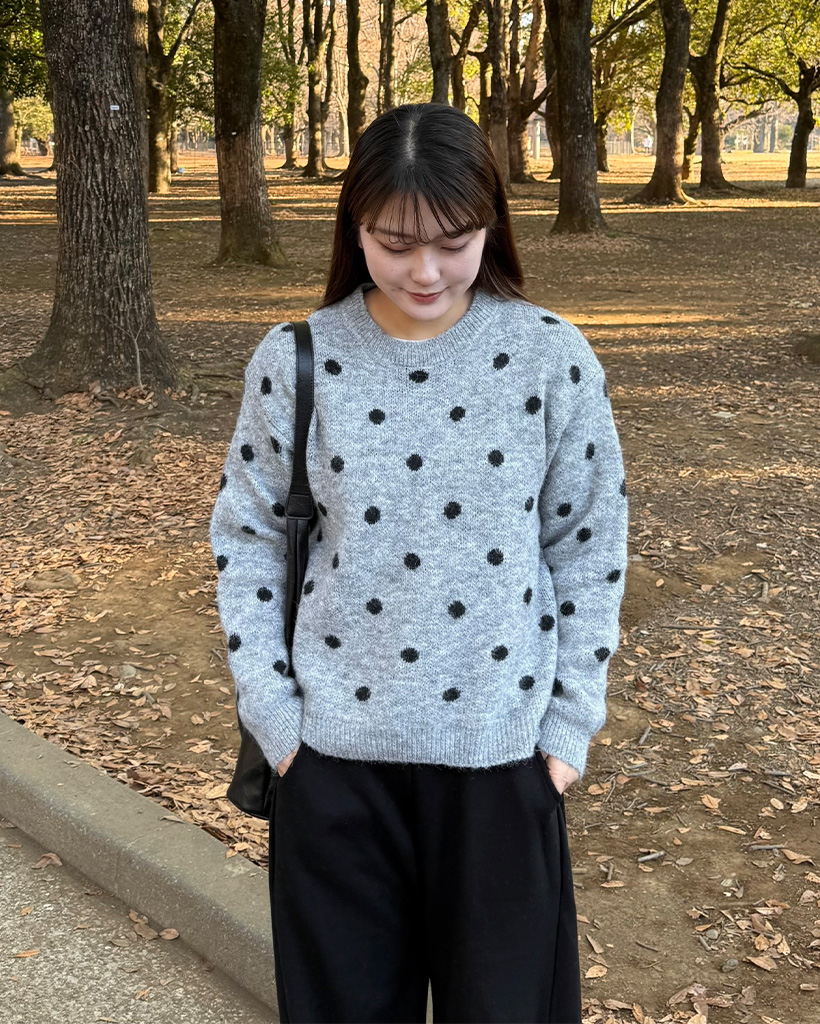 ルーズフィットドットポイントニット