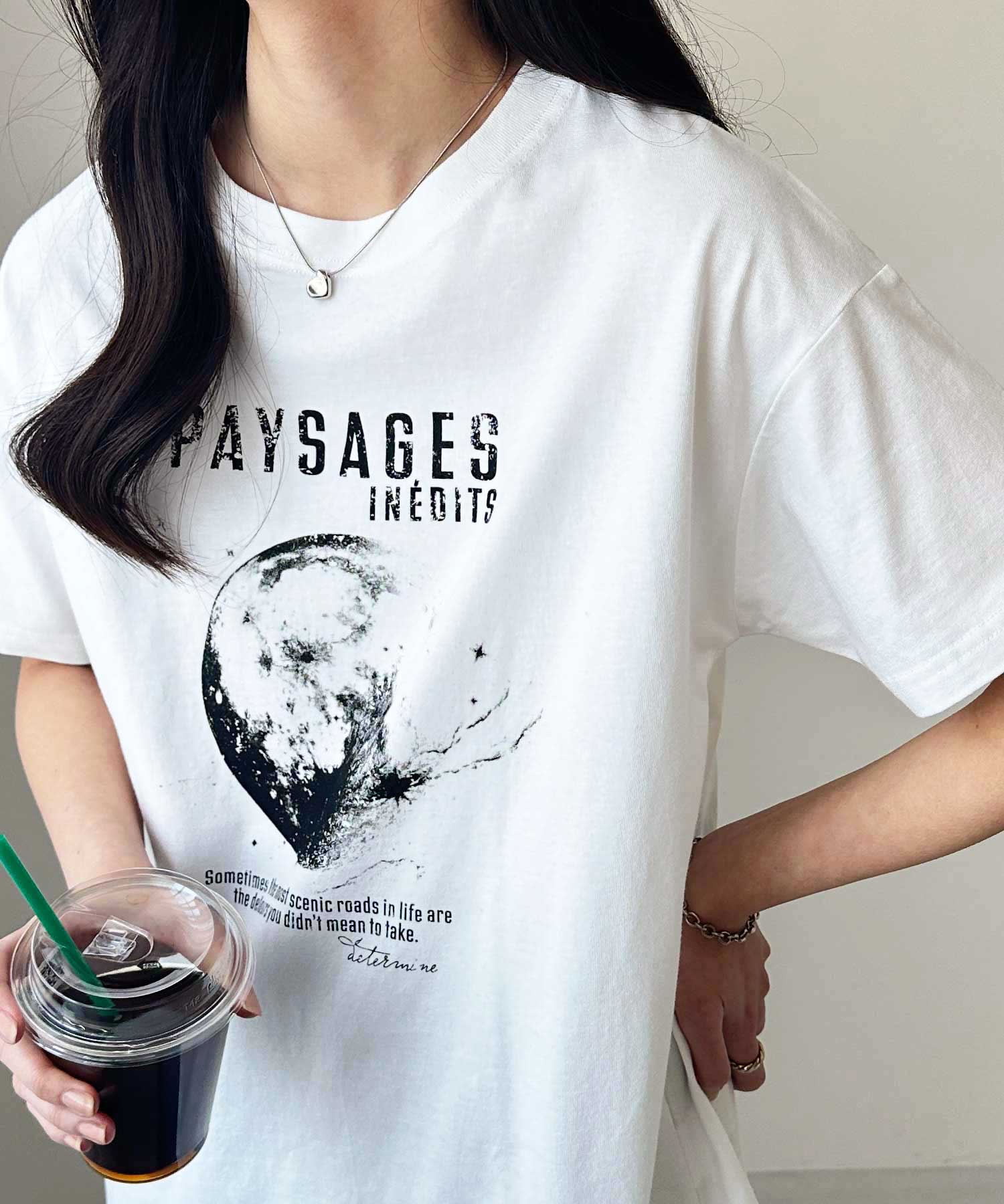 h.naoto アートプリントオーバーサイズシャツ オーバーサイズストリートプリント長袖Tシャツ | ファッション通販