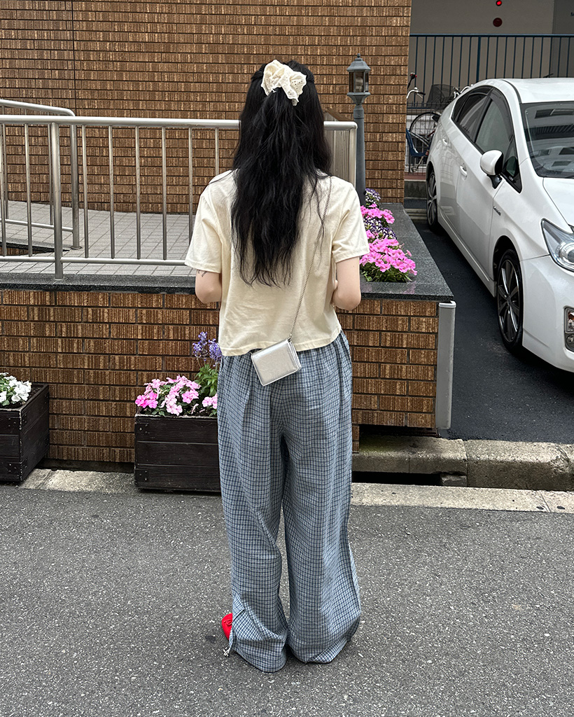 パンツ ワイドパンツ チェック ウエストゴム ルーズ カジュアル チェックパンツ ワイドパンツ レディース 秋冬 40代 50代 コーデ