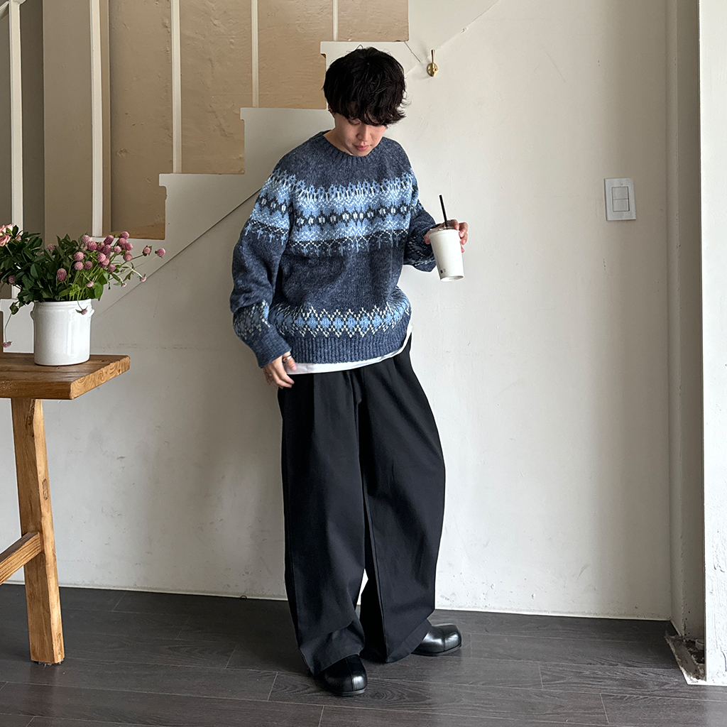 極美品 定価約10万円 MARIANO RUBINACCI 総柄ニットコート ipugo/イプゴ ボヘミアン柄ニット（ニット/セーター）｜ipugo
