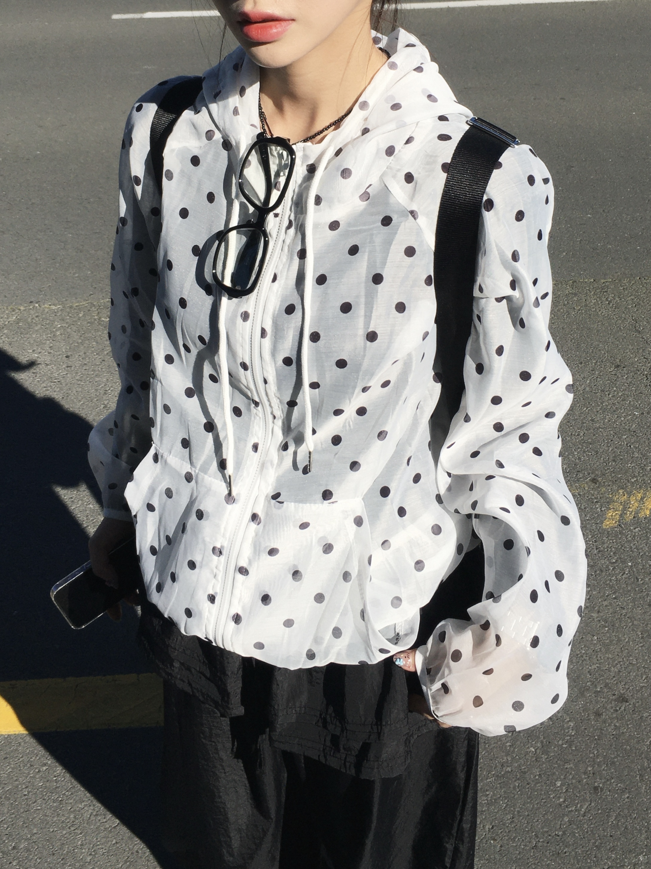 (3color)ドット柄マウンテンパーカー