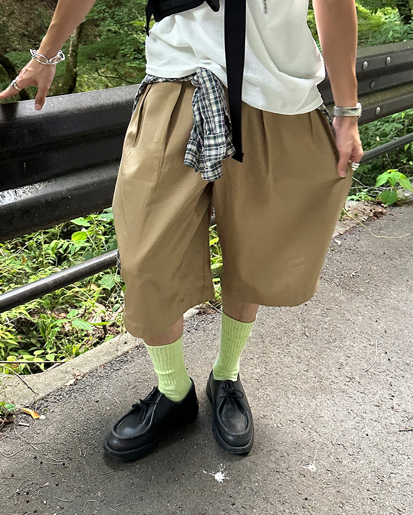 【yotuさま】タイシルク タイパンツ（薄ピンク）※残1 3月下旬発送予定 shirocon コットンダブルタックワイドパンツ
