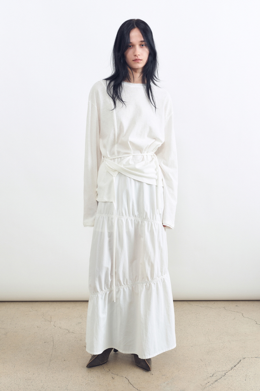 フレアシャーリングスカート WHITE