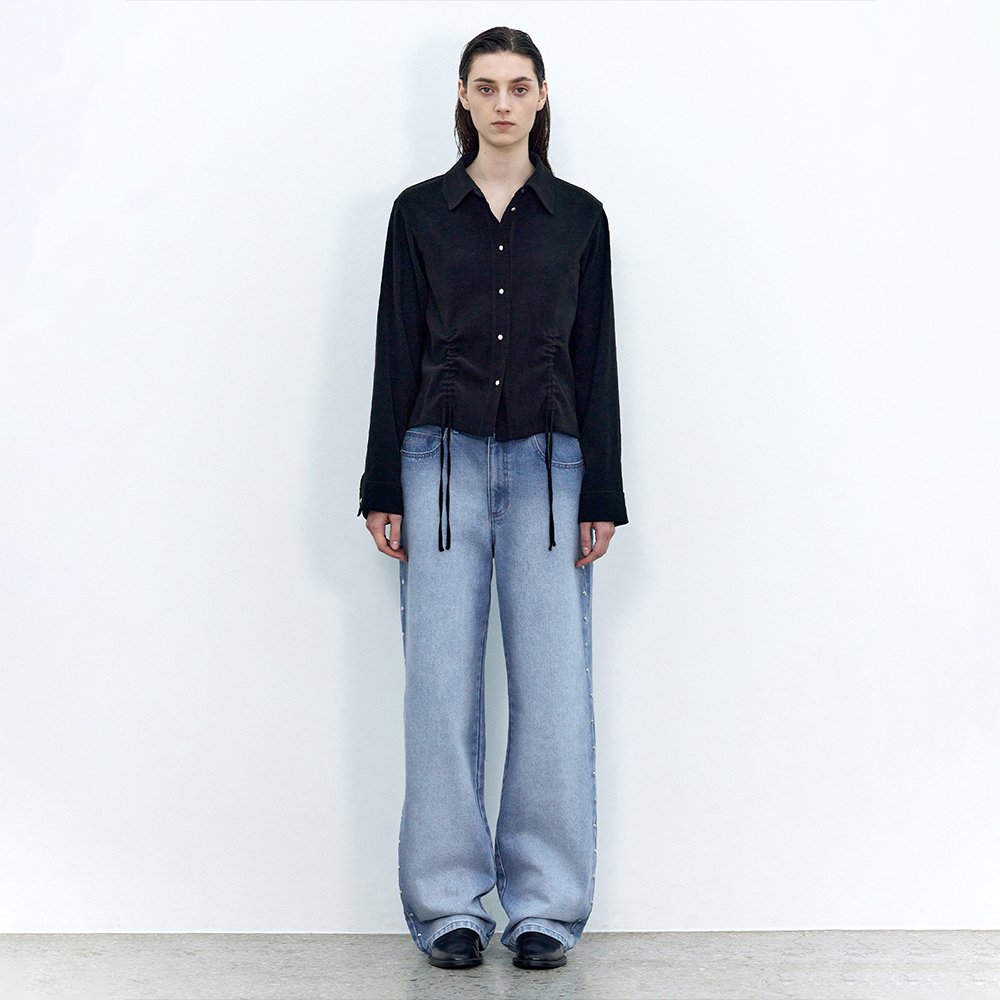 ウォッシュ デニムワンピース ショート r-3655 セール】V NECK DENIM S/OP ヴイネック デニム ショート