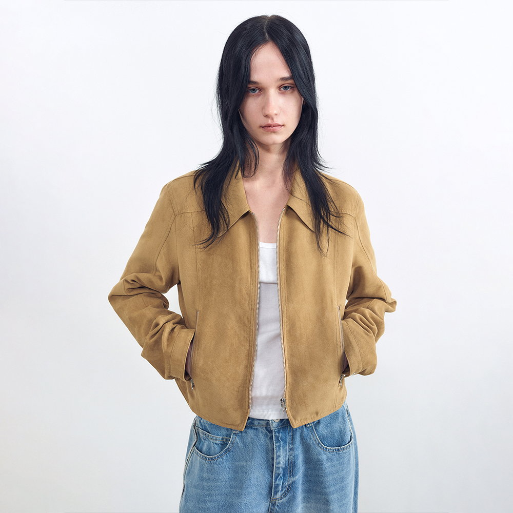 [Influencer pick] [WOMEN] Eco Suede Jacket CAMEL