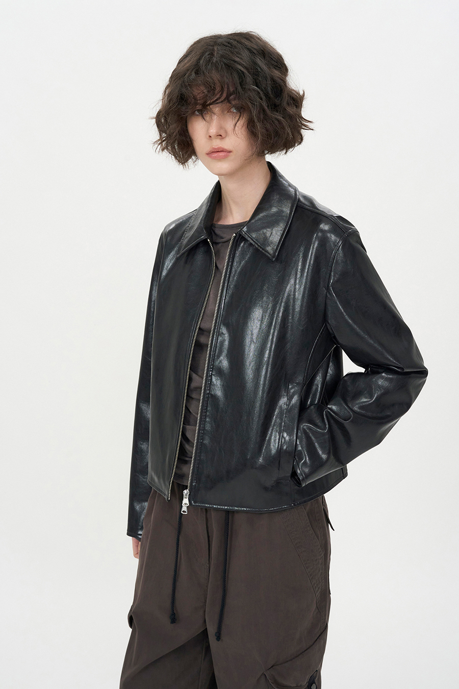 ジャケット・アウター blackup fake leather jacket Leather Zip-Up Jacket in Leather Jackets | Vince