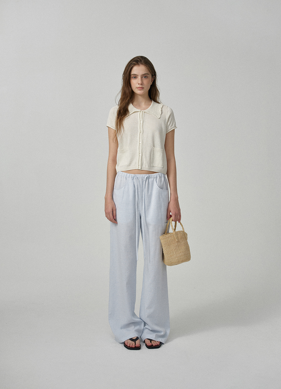 Ivy Half Collar Knit Cardigan_Cream