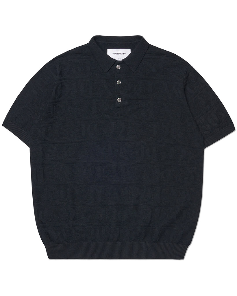 ポロシャツ NOMANUAL JACQUARD POLO SHIRT 5JH518 JACQUARD POLO SHIRT - BLACK | ファッション通販サイト NUGU